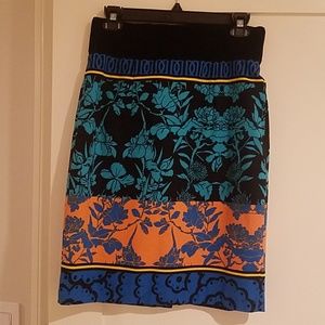 Abstract floral print skirt